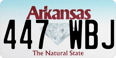 AR license plate 447WBJ