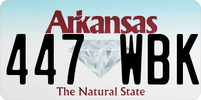 AR license plate 447WBK