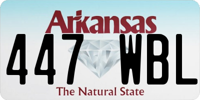 AR license plate 447WBL