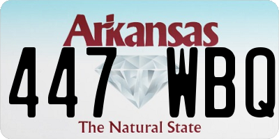 AR license plate 447WBQ