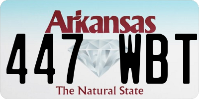 AR license plate 447WBT