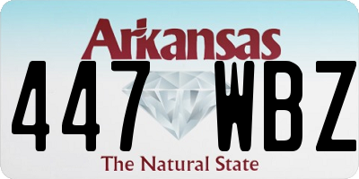 AR license plate 447WBZ