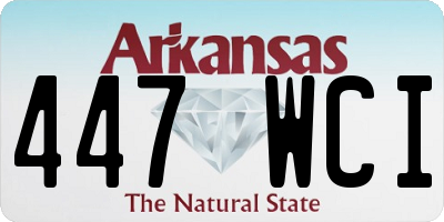 AR license plate 447WCI