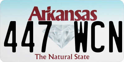 AR license plate 447WCN