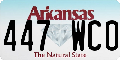 AR license plate 447WCO