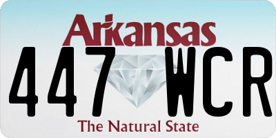 AR license plate 447WCR