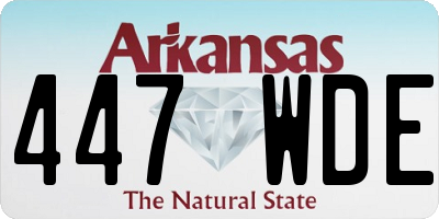AR license plate 447WDE