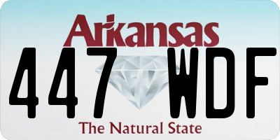 AR license plate 447WDF