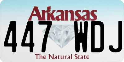 AR license plate 447WDJ