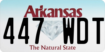 AR license plate 447WDT