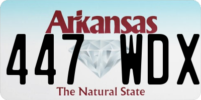AR license plate 447WDX