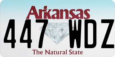 AR license plate 447WDZ