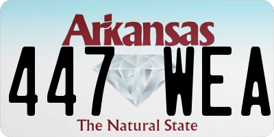 AR license plate 447WEA