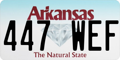 AR license plate 447WEF