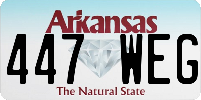 AR license plate 447WEG