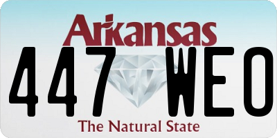 AR license plate 447WEO