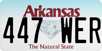 AR license plate 447WER