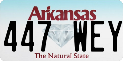AR license plate 447WEY