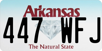 AR license plate 447WFJ