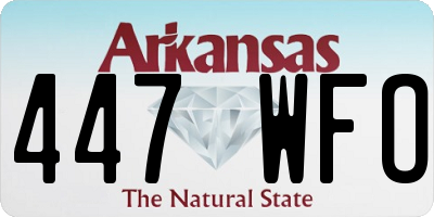 AR license plate 447WFO
