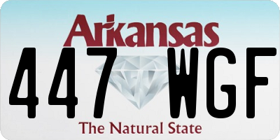 AR license plate 447WGF