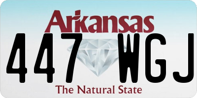 AR license plate 447WGJ