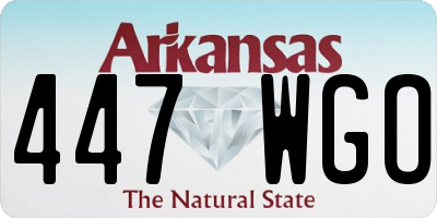 AR license plate 447WGO