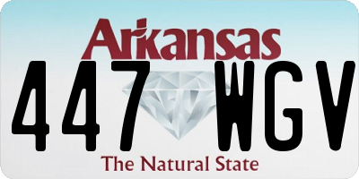 AR license plate 447WGV
