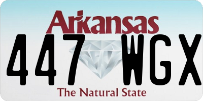 AR license plate 447WGX