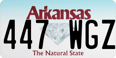 AR license plate 447WGZ