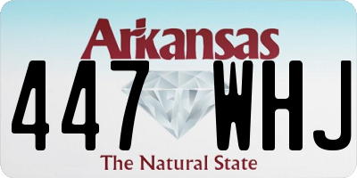 AR license plate 447WHJ