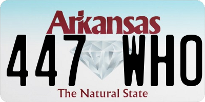 AR license plate 447WHO