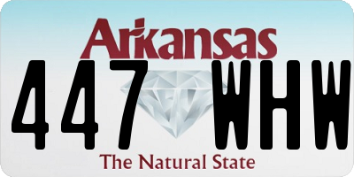 AR license plate 447WHW