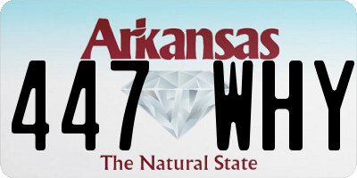 AR license plate 447WHY