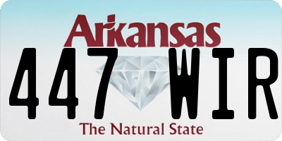 AR license plate 447WIR