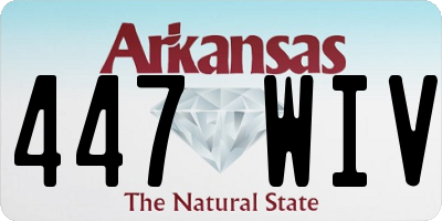 AR license plate 447WIV