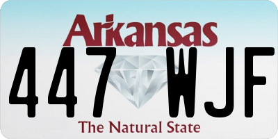 AR license plate 447WJF