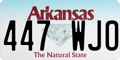 AR license plate 447WJO