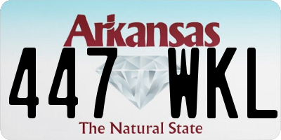 AR license plate 447WKL