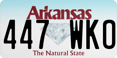 AR license plate 447WKO