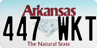 AR license plate 447WKT