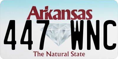 AR license plate 447WNC