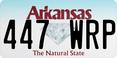 AR license plate 447WRP