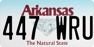 AR license plate 447WRU