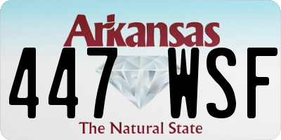 AR license plate 447WSF