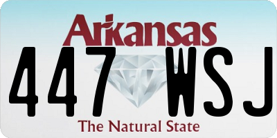 AR license plate 447WSJ