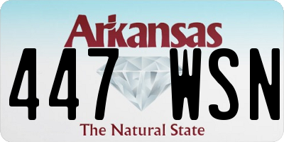 AR license plate 447WSN