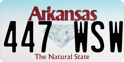 AR license plate 447WSW