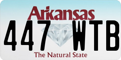 AR license plate 447WTB