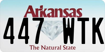 AR license plate 447WTK
